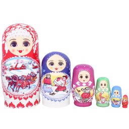 Set Matrioșka 6 bucăți 16 cm Iarna rusească