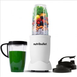 Blender Nutribullet Pro NB907MAW, 900 W, 700/900 ml, Tritan, Otel inoxidabil, Fara BPA, Alb mat