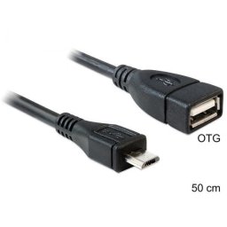 Delock Cablu USB micro-B tata, la USB 2.0-A mama OTG 50 cm