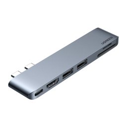 HUB CM380 2xUSB C - HDMI/2xUSB 3.0/SD TF/USB C PD Gri