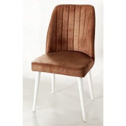 Scaun Alfa Smart Living Studio Casa Tapitat Cadru Lemn White +Textil Maron