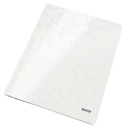 Dosar cu sina Leitz WOW, carton laminat, FSC, A4, 250 coli, alb