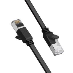 Flat Cable Internet Network Cable Ethernet Patchcord RJ45 Cat 6 UTP 1000Mbps 1m Negru
