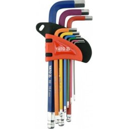 Set 9 chei imbus cu bila, YT-05632, Otel, 1.5-10 mm, Multicolor