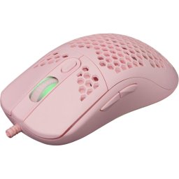 Mouse GALAHAD-P GM-5007 – Mouse gaming cu fir USB, optic 6400 DPI, 6 butoane + scroll, iluminare RGB, roz