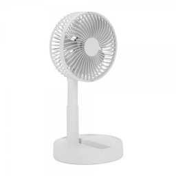 Mini Ventilatoare de birou reincarcabil DOM510W 4 viteze diametru 15 cm Baza antiderapanta Alb
