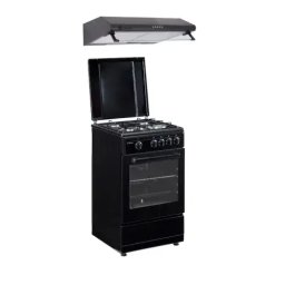 Aragaz Viva Galaxy 4G 50/55 cm si Hota clasica 2 motoare, 4 arzatoare gaz, Cuptor gaz, Negru
