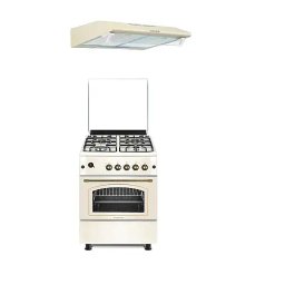 Cuptor Pachet Aragaz rustic 4 arzatoare gaz, Cuptor pe gaz, 60x60cm, Studio Casa SIERRA VIVA , Rotisor, Grill gaz, Ventilatie Turbo + Hota Clasica Alfa Beige 2 Motoare , Studio Casa