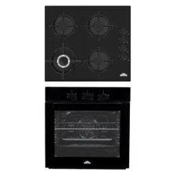 Cuptor cu Gaz Incorporabil 56 Litri 6 Functii de Gatire 2800 W Autocuratare Catalitica Grill Electric Clasa A 60 cm Negru