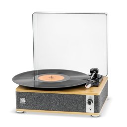 Pick-up cu ac safir si difuzor bluetooth Electromures EM 1021 Dark Grey, Bamboo Edition