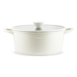 Oala din aluminiu turnat sub presiune si acoperire ceramica cu capac din sticla – 28 cm ZG-ACS 15 Terracotta