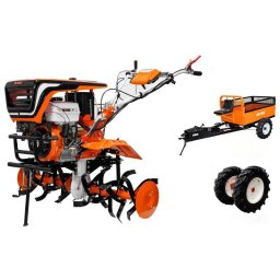 Motosapatoare RURIS 918 K PILOT + roti cauciuc 6.00-12 +Remorca RURIS, 4 x 4 600 S, 18 CP