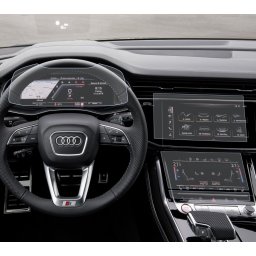 Audi Q8 2021+ Set (5 buc.) Folii de Protectie pentru Display Ceasuri/Navigatie/Consola/Aer Conditionat - HD-Premium FoliaTa