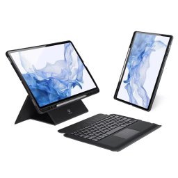 DUX DUCIS Samsung Tab S9 FE Plus WIFI DUX DUCIS DK bluetooth tastatură + touch pad Type-C aljzat, QWERTY, FEKETE