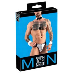 Svenjoyment - costum tanga bărbați chelner - negru-alb - XL