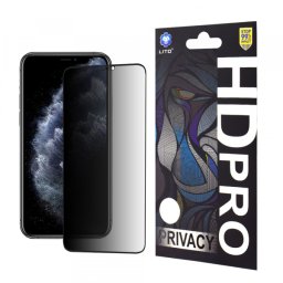 Folie de protectie Ecran Privacy Lito HD Pro pentru Apple iPhone 11 Pro Max / XS Max, Sticla Securizata, Full Glue