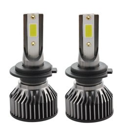 Set 2 LED-uri Auto Techstar® V6, H7, 40w, 4000 Lumeni, 6500K, AUTO, 12-24 Volti, COB, Canbus, Radiator Aluminiu