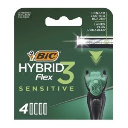 Rezerve Aparat de Ras BIC Hybrid Flex 3 Sensitive, 3 Lame, Barbati, 4 Bucati