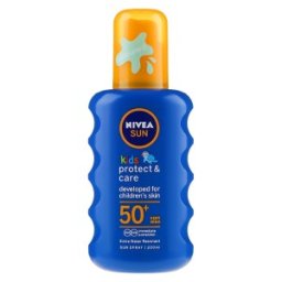 Spray cu Protectie Solara Colorat Nivea Sun Kids Protect & Care, SPF 50+, pentru Copii, 200 ml