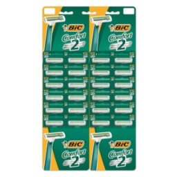 Set 2 x 24 Aparat de Ras BIC Comfort 2, pentru Piele Sensibila, 2 Lame, Barbati