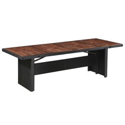 Masa gradina, 240x90x74 cm, poliratan si lemn masiv de acacia GartenMobel Dekor