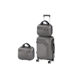 Set valize Leziter TraveLux Pro XII gri, ABS, cabina + bagaj de mana