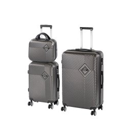 Set valize rulante Leziter TraveLux Pro XIX, 3 piese, ABS, gri modern