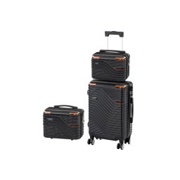 Set valize Leziter TraveLux Urban XII cu roti 360°, ABS, negru elegant