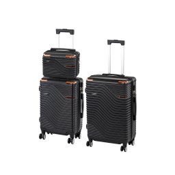 Set valize Leziter TraveLux Urban XV cu roti 360°, ABS, negru (3 piese)