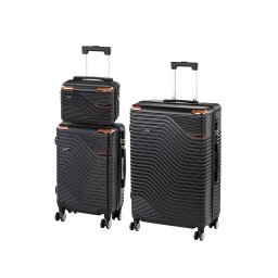 Set valize Leziter TraveLux Urban XVI cu roti, 3 piese, ABS negru elegant