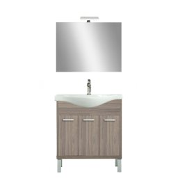 Set mobilier baie Leziter Nerva Prime 75 cu lavoar si oglinda, ulm Rauna