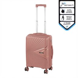 Valiza de cabina Leziter TraveLux Endure 55x40x20 cm, hard-top PP, aur roz