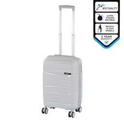 Valiza de cabina Leziter TravelLux Voyager, hard-top, roti detasabile, 35x55x20 cm, gri