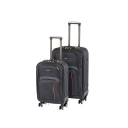 Set valize Leziter TraveLux Light II negru, cabina + medie, roti 360°