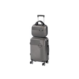 Set valiza cabina 55x40x20 si geanta de mana Leziter TraveLux Pro III, gri