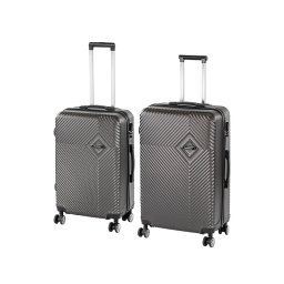 Set valize Leziter TraveLux Pro XI, ABS gri, 2 piese (medie + mare)