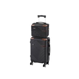 Set valize Leziter TraveLux Urban VI cu role, ABS negru (2 piese)
