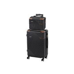 Set valize Leziter TraveLux Urban VII, ABS cu roti 360°, negru (2 piese)