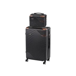 Set valize Leziter TraveLux Urban VIII cu roti 360°, ABS negru (2 piese)