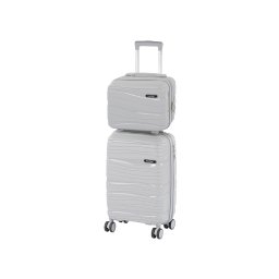 Set valize rulante Leziter TraveLux Voyager II, ABS gri, cu TSA (2 piese)