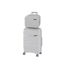 Set valize Leziter TraveLux Voyager III, ABS, TSA, gri (11 + 60 L)
