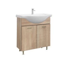 Masca chiuveta baie Ruben 75 cu lavoar ceramic, stejar Sonoma