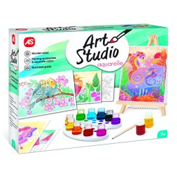 Atelier de pictura cu acuarele si sevalet din lemn Art Studio, 7+