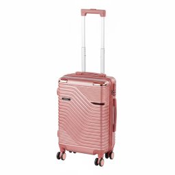 Valiza de cabina Leziter TraveLux Urban ABS cu roti detasabile, roz somon