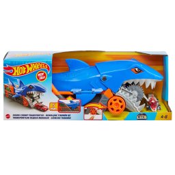 Transportator rechin Hot Wheels cu masinuta inclusa, 1:64