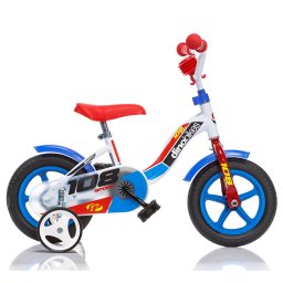 Bicicleta pentru copii Dino Bikes 108 Sport, 10 inch, alb cu albastru