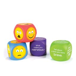 Cuburi educative pentru conversatii si emotii cu emoji, 4 piese