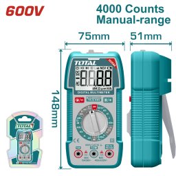 Multimetru digital TOTAL True RMS 4000 count cu NCV si lanterna