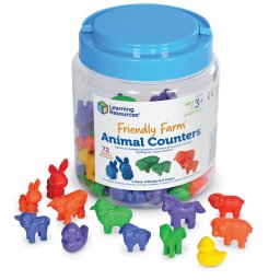 Set figurine animale de ferma educative, 72 piese, Learning Resources