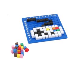 Joc de logica STEM Arta Pixel cu 400 cuburi colorate